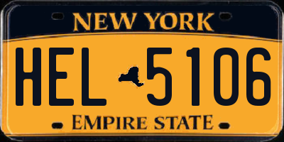 NY license plate HEL5106