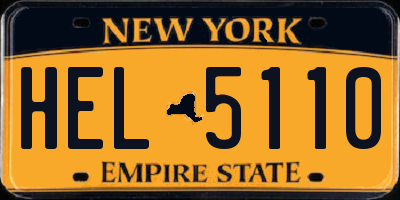 NY license plate HEL5110