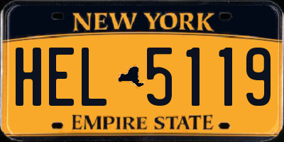 NY license plate HEL5119
