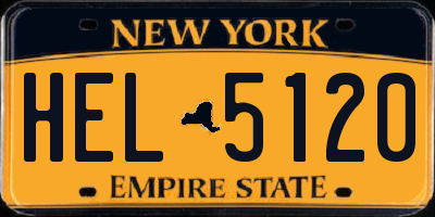 NY license plate HEL5120