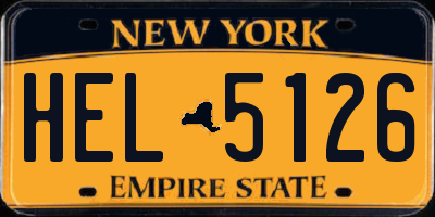NY license plate HEL5126