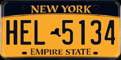 NY license plate HEL5134