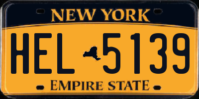 NY license plate HEL5139