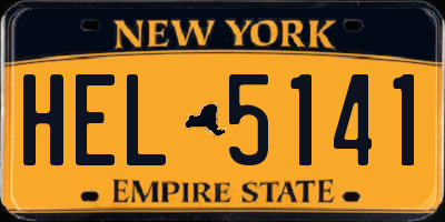 NY license plate HEL5141