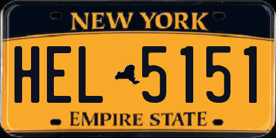 NY license plate HEL5151