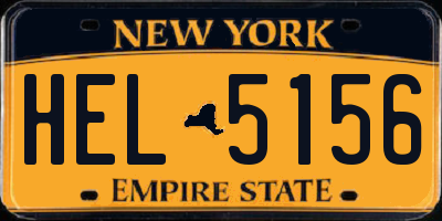 NY license plate HEL5156