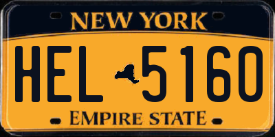 NY license plate HEL5160