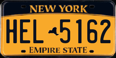 NY license plate HEL5162