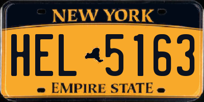 NY license plate HEL5163
