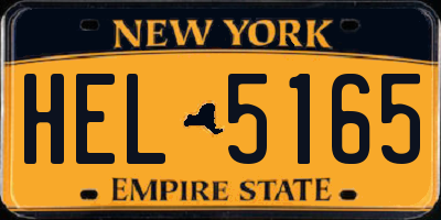 NY license plate HEL5165