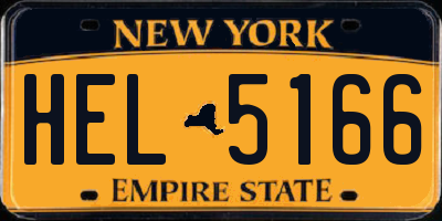 NY license plate HEL5166