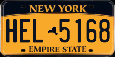 NY license plate HEL5168