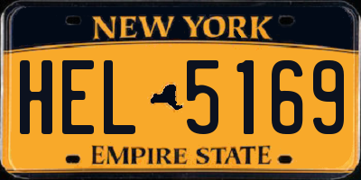 NY license plate HEL5169