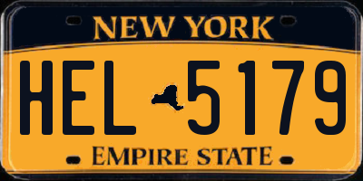 NY license plate HEL5179