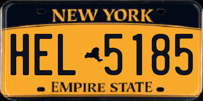 NY license plate HEL5185