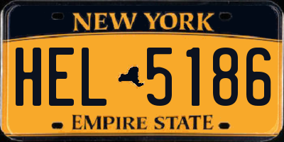 NY license plate HEL5186