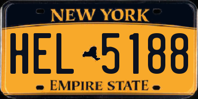 NY license plate HEL5188