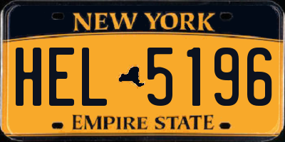 NY license plate HEL5196