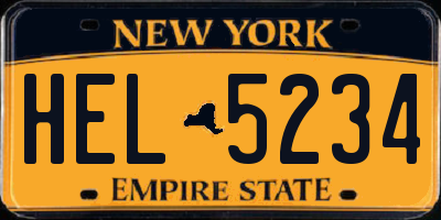 NY license plate HEL5234
