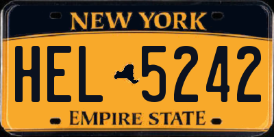 NY license plate HEL5242