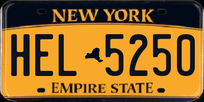 NY license plate HEL5250