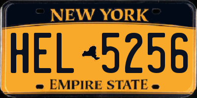 NY license plate HEL5256