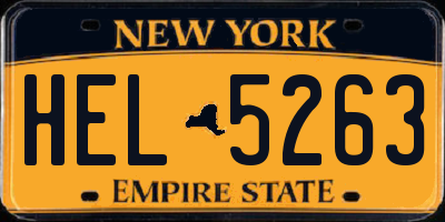 NY license plate HEL5263