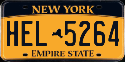NY license plate HEL5264