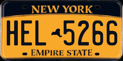 NY license plate HEL5266