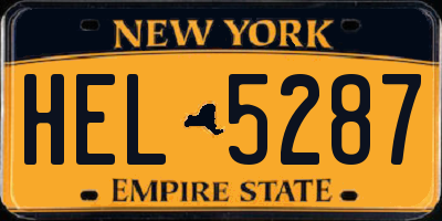 NY license plate HEL5287