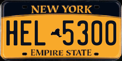 NY license plate HEL5300