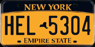 NY license plate HEL5304