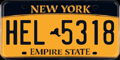NY license plate HEL5318