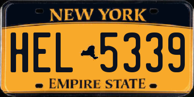 NY license plate HEL5339