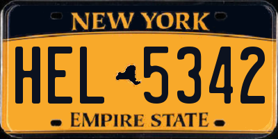 NY license plate HEL5342