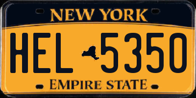 NY license plate HEL5350