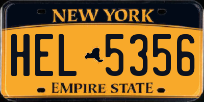 NY license plate HEL5356