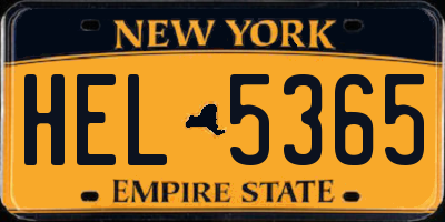 NY license plate HEL5365