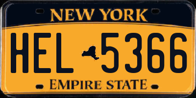 NY license plate HEL5366
