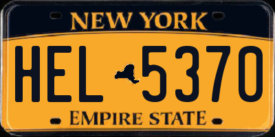 NY license plate HEL5370