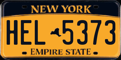 NY license plate HEL5373