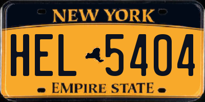 NY license plate HEL5404
