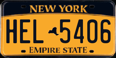 NY license plate HEL5406
