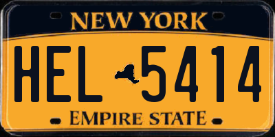 NY license plate HEL5414