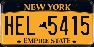 NY license plate HEL5415