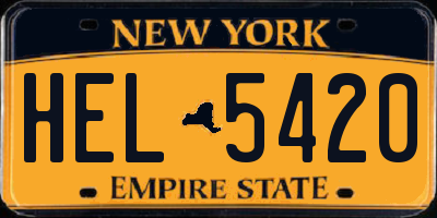 NY license plate HEL5420
