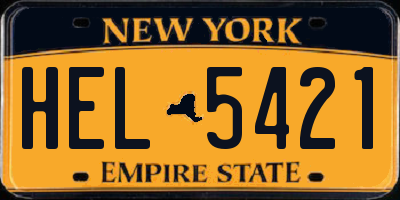 NY license plate HEL5421