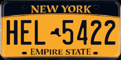 NY license plate HEL5422