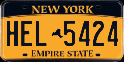 NY license plate HEL5424