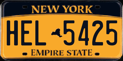 NY license plate HEL5425